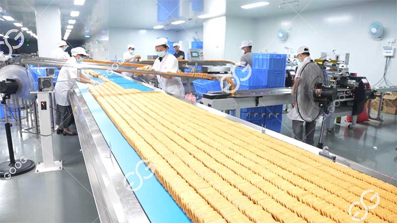 linha de produção de biscoitos